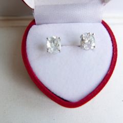 Vintage Sterling Silver 925 Round CZ Stud Earrings 1,79g