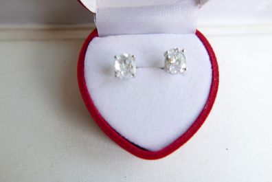 Vintage Sterling Silver 925 Round CZ Stud Earrings 1,79g