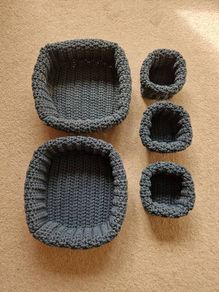 Set of crochet baskets