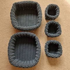 Set of crochet baskets