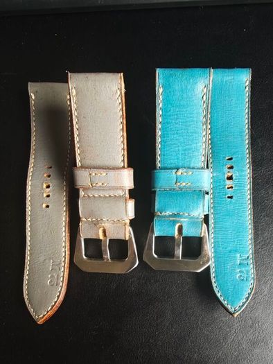 2 x Leather straps for 47mm Panerai watches