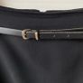 Bastyan Black Belted Pencil Skirt with Side Slit Size UK10 Image 3