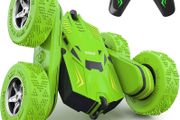 Stunt Car Toy, Direct Charge Remote Control Car with 2 Sided 360 Rotation for Boy Kids Girl, Green