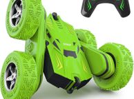 main image for ad Stunt Car Toy, Direct Charge Remote Control Car with 2 Sided 360 Rotation for Boy Kids Girl, Green