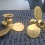 Lovely pair of Vintage solid Brass Nautical Boat propeller Candlestick holders Image 7