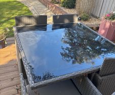 Glass for garden table.