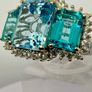 Gem Fiesta - Blue Topaz, White Zircon Paraiba Topaz Cluster Ring Image 3