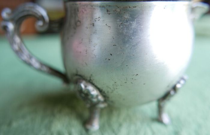Vintage  Silver Plated Mustard Condiment Pot