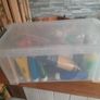 box of acrylic paints and brushes Image 4