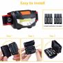 LED Head Torch, [2 Pack] Gritin COB Headlamp Super Bright Headlight, Adjustable with 3 Modes Image 6