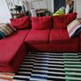 red corner couch 226cm W X 140cm approx Image 2