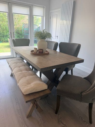 Diamond Furniture Horsen Dining Set Table, Bench & 4 Chairs