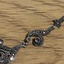Vintage Solid Sterling Silver Necklace with Marcasite and Amethyst Image 3