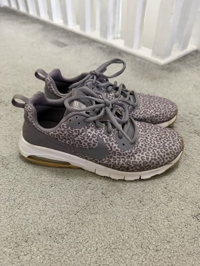 Nike Air Max Grey Leopard Print Running Shoes - Animal Print Athletic Sneakers