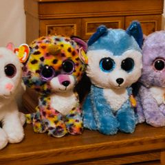 4 Original Ty Beanie Boos, 24cm All With Original Tags And Price.