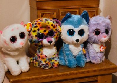 4 Original Ty Beanie Boos, 24cm All With Original Tags And Price.