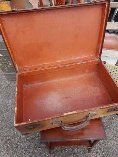 Vintage Suitcase with Railway Labels