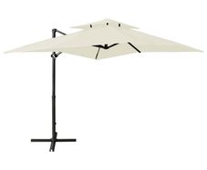 Cantilever Umbrella with Double Top 250x250 cm Sand