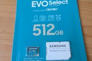 Genuine Samsung Evo Select MicroSD 512 GB + SD adapter
