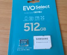 Genuine Samsung Evo Select MicroSD 512 GB + SD adapter