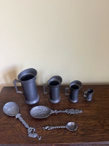 Set of Graduating lead Pewter Tankards