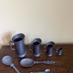Set of Graduating lead Pewter Tankards