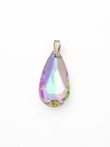 Vintage 925 Sterling Silver Rainbow Crystal Pendant
