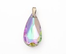 Vintage 925 Sterling Silver Rainbow Crystal Pendant
