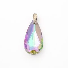 Vintage 925 Sterling Silver Rainbow Crystal Pendant