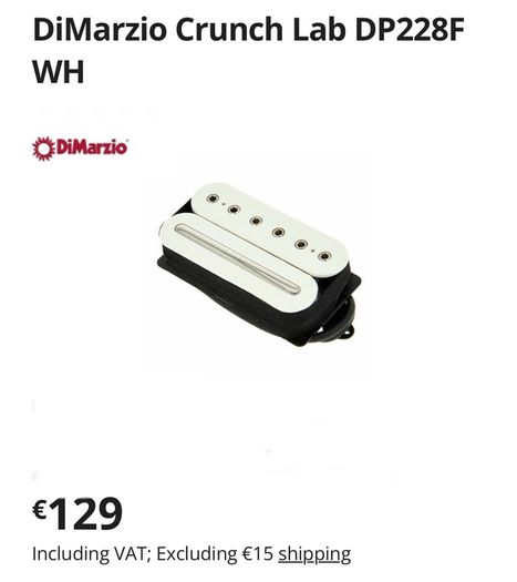 DiMarzio Crunch Lab DP228F WH Bridge humbucker pickup electric guitar parts accessories