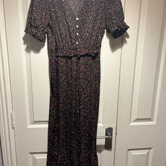 Brand new Newlook black and floral pleated dress
