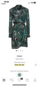 Pinko Emerald Leopard Skin short dress NWT size 12