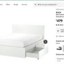 IKEA MALM King Bed with 4 drawers Image 2
