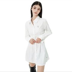 Made in Korea, white cotton shirts dress