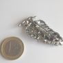 Vintage silver tone red stone brooch pin Image 3