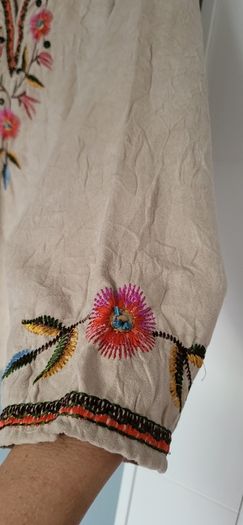 Wear-It Boho Faux Suede Floral Top Sz 2 (Fit 12-14 UK) - Bnwot