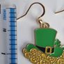 St Patrick earring hat green gold Image 3