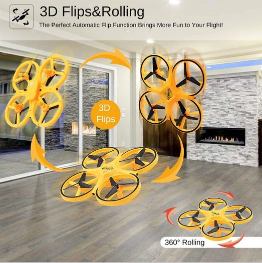 Brand New FIREFLY Smartwatch Intelligent 4-axis Aircraft  Drone Yellow.