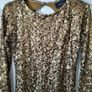 River island long gold sequin dress size 8 Image 4