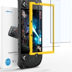 2-Pack Screen Protectors Compatible with Steam Deck, Ultra HD Tempered Glass Protector 9H Hardness Easy to Install with Guiding Frame Scratch Resistant, Come with Toolkits