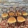 Set of 6 Victorian Walnut Balloon Back Dining Chairs. Image 2