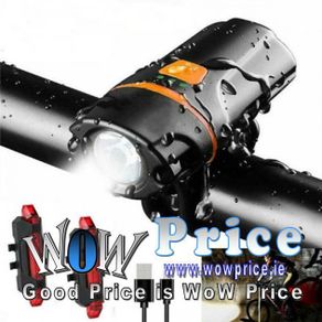 Bike Headlight Front Back light Set USB Rechargeable Bright 800 Lumen