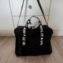 Primark Black and White WRK IT Travel Duffle Holdall Bag Image 2