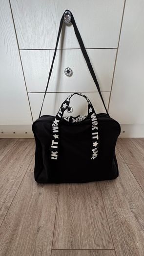 Primark Black and White WRK IT Travel Duffle Holdall Bag