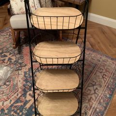 Large 3 Tier Storage / Plant Stand | Metal & Wood (Like New)