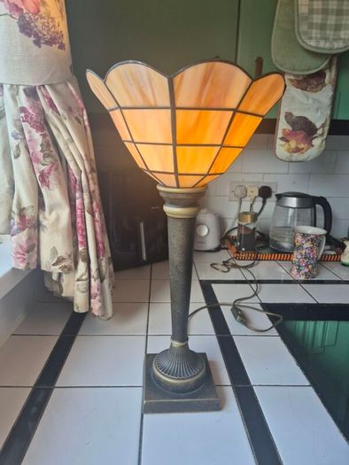 Table lamp Torchiere faux stained glass  uplighter Tablelamp
