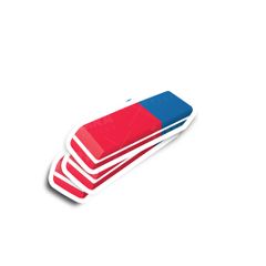 Blue and Red Rubber Eraser Illustrated Glossy Stickers 3-Pack