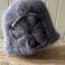 Seeberger womens Gray animal hair blend fuzzy bucket hat with a flower decoration new Image 10