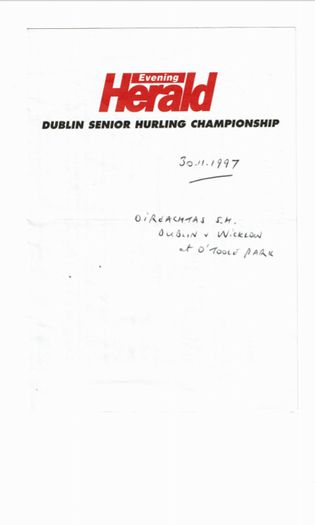 GAA programmes 1997-2000 (Dublin hurling)