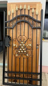 cast iron gate with electric lock